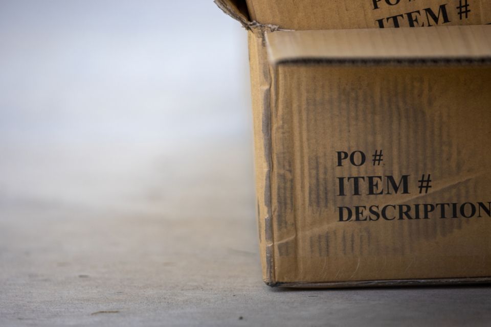 Packed carton ready for despatch