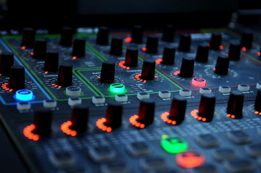 Audio equipment in a working studio